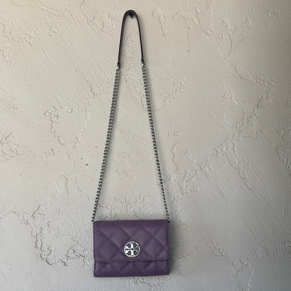 Tory Burch Purple Quilted Crossbody Bag